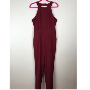 Burgundy Open Back Jumpsuit NWOT Size Large